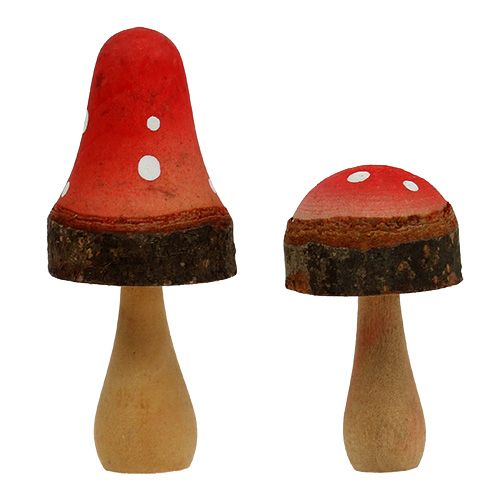 Floristik24 Wooden mushrooms mix 5.5cm - 8cm 8pcs