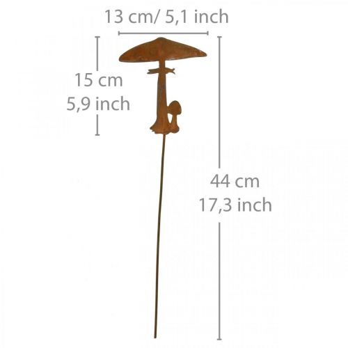 Floristik24 Rust deco mushroom garden stake metal autumn decoration 44cm