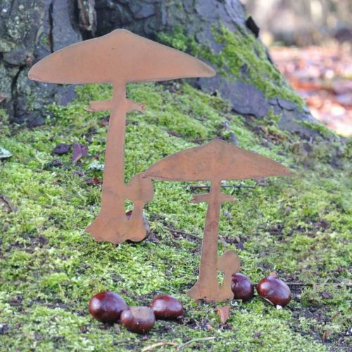 Floristik24 Rust deco mushroom garden stake metal autumn decoration 44cm
