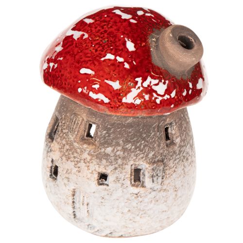 Mushroom House Light House Decorative Figurine Fly Agaric with Chimney 10cm 2pcs | Floristik24.ie