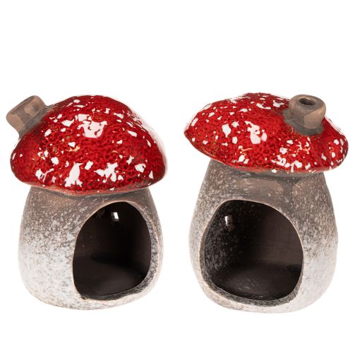Mushroom House Light House Decorative Figurine Fly Agaric with Chimney 10cm 2pcs | Floristik24.ie