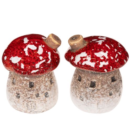Mushroom House Decoration Miniature Fly Agaric 6cm 2pcs | Floristik24.ie