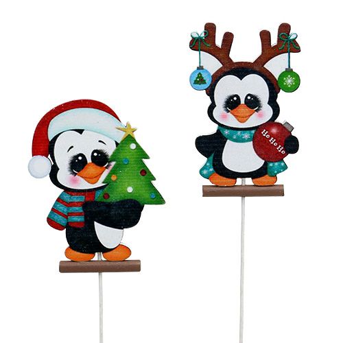 Floristik24 Penguin on stick 8.5cm 16 pcs