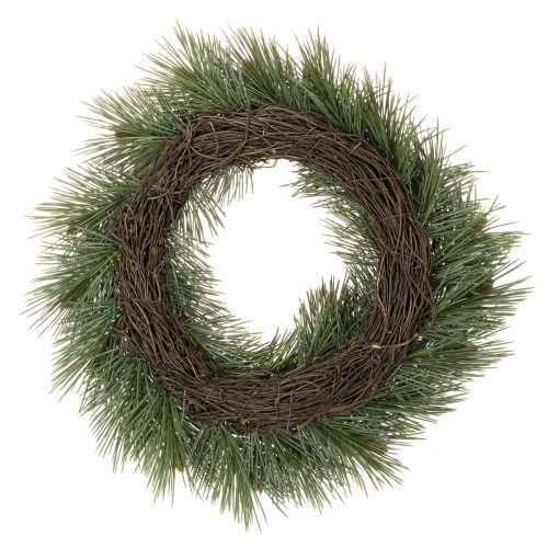Artificial wreath of pine branches with small cones, 40cm | Floristik24.ie
