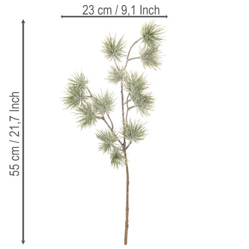 Artificial fir branch, large pine branch for winter decoration, 55cm, 3 pieces | Floristik24.ie
