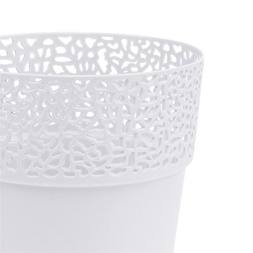 Floristik24 Plastic Planter White Ø14.5cm H15.5cm 1 pc