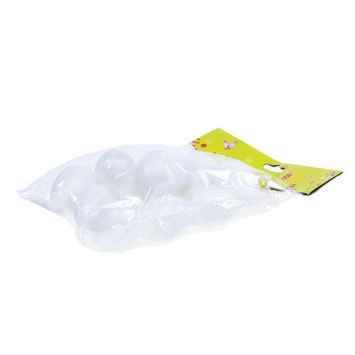 Floristik24 Plastic egg to hang 6cm white 12pcs