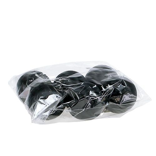 Floristik24 Plastic ball black Ø6cm 6pcs