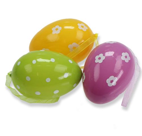 Floristik24 Plastic decorative easter eggs to hang 9cm 12pcs