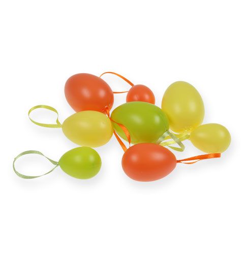 Plastic decorative Easter eggs for hanging, assorted 24pcs