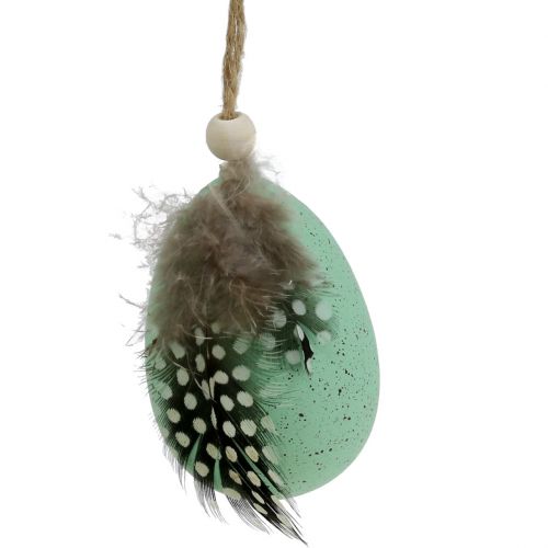 Floristik24 Plastic eggs with feather assorted colors 7cm 6pcs