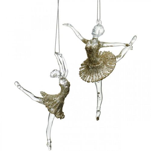 Floristik24 Decorative hanger dancer, Christmas tree decoration, ballerina for hanging H14/13cm 2pcs