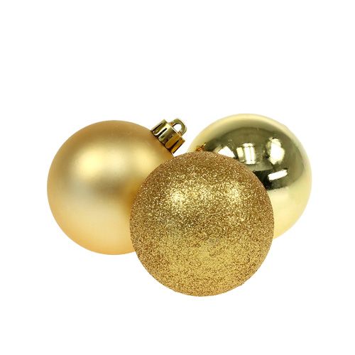 Floristik24 Plastic ball gold assort. Ø5cm 9pcs