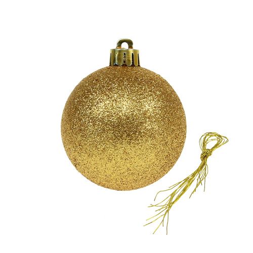 Floristik24 Plastic ball gold assort. Ø5cm 9pcs