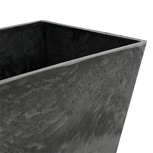 Floristik24 Square plastic bowl anthracite 20.5cm x 13.5cm H10.5cm