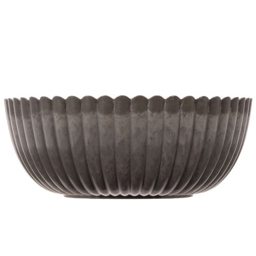 Ribbed bowl, anthracite, decorative bowl, round, 15cm, 2 pieces | Floristik24.ie