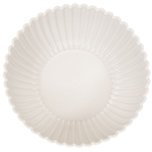 Round, ribbed bowl in white for versatile decoration, 15cm, 2 pieces | Floristik24.ie