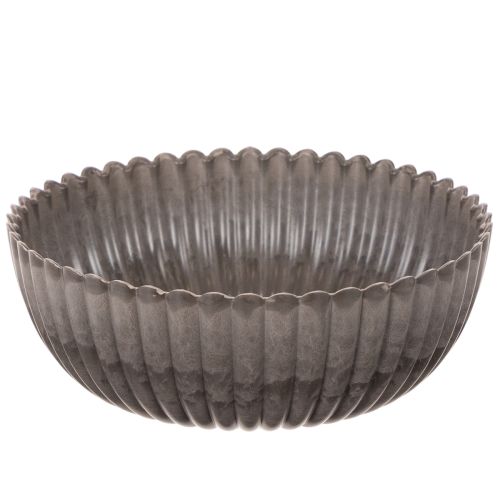Round, grooved bowl, decorative container for floral arrangements, 20cm, 2 pieces