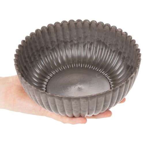 Round, grooved bowl, decorative container for floral arrangements, 20cm, 2 pieces | Floristik24.ie