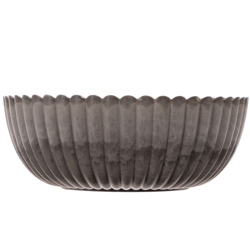 Round, grooved bowl, decorative container for floral arrangements, 20cm, 2 pieces | Floristik24.ie