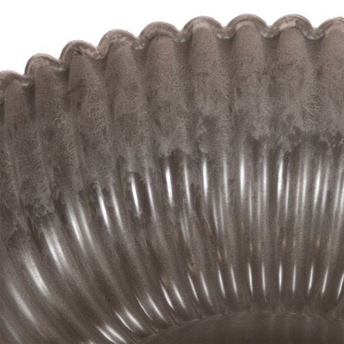 Round, grooved bowl, decorative container for floral arrangements, 20cm, 2 pieces | Floristik24.ie