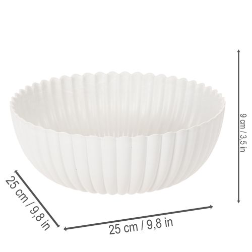 Decorative bowl, ribbed, large size 25cm | Floristik24.ie