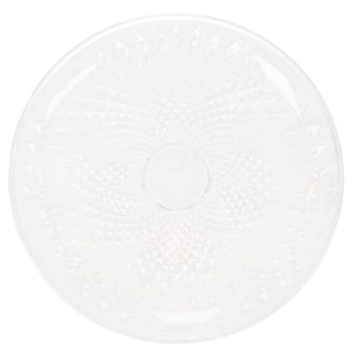 Decorative transparent round bowl with foot, 32cm