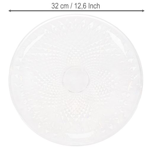 Decorative transparent round bowl with foot, 32cm | Floristik24.ie