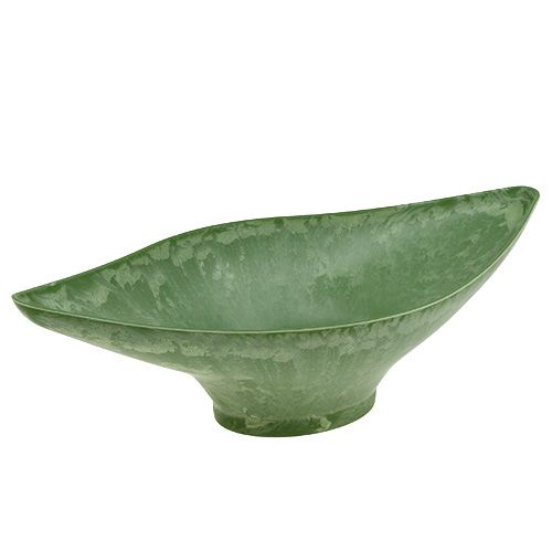 Plastic bowl oval 34cm x 17.5cm H10cm green, 1p