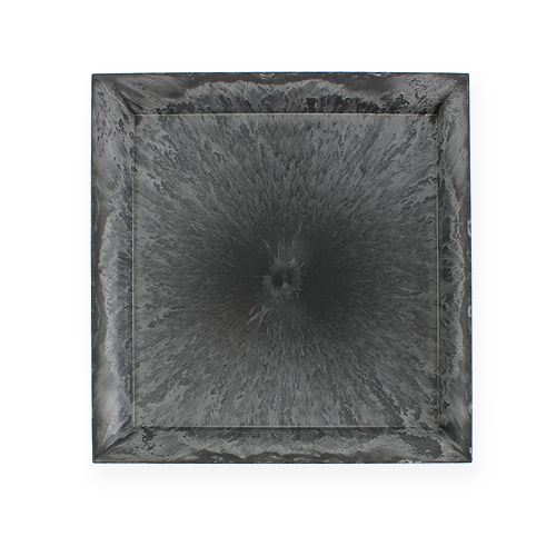 Floristik24 Square plastic plate anthracite 31cm x 31cm