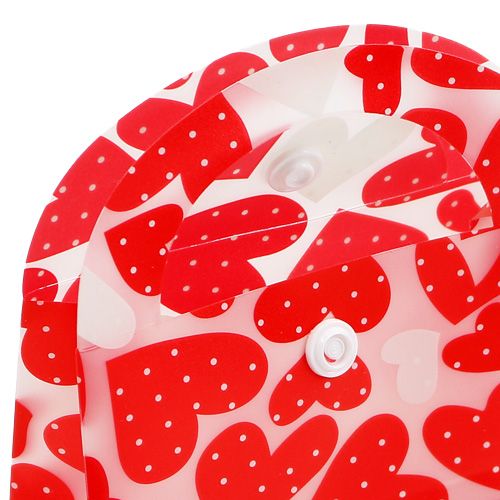 Floristik24 Plastic bag heart pattern 9cm x 9.5cm x 3.5cm 10pcs