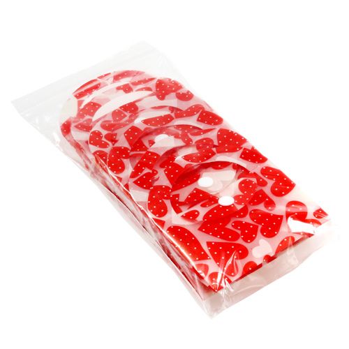Floristik24 Plastic bag heart pattern 9cm x 9.5cm x 3.5cm 10pcs