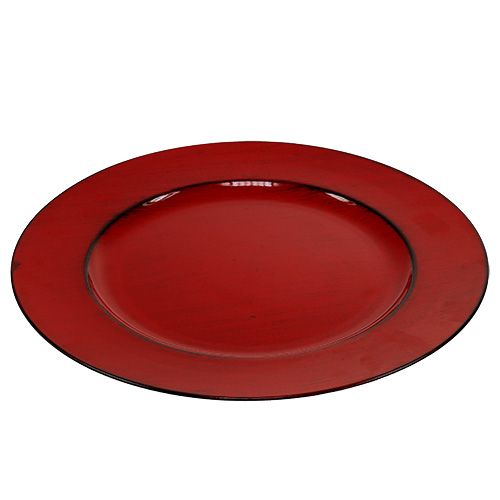 Plastic plate Ø33cm red-black