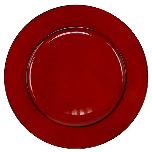 Plastic plate Ø33cm red-black