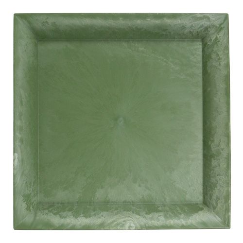 Floristik24 Plastic plate green square 19.5cm x 19.5cm