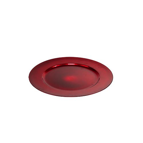 Floristik24 Plastic plate red Ø17cm 10 pcs