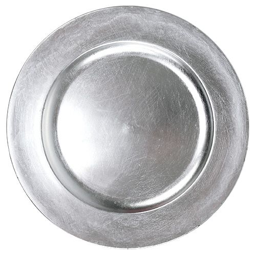 Floristik24 Plastic plates silver Ø17cm 10p