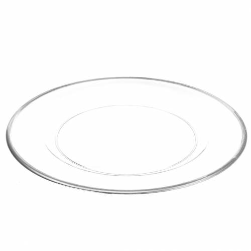 Floristik24 Decorative plate with silver rim clear plastic Ø33cm