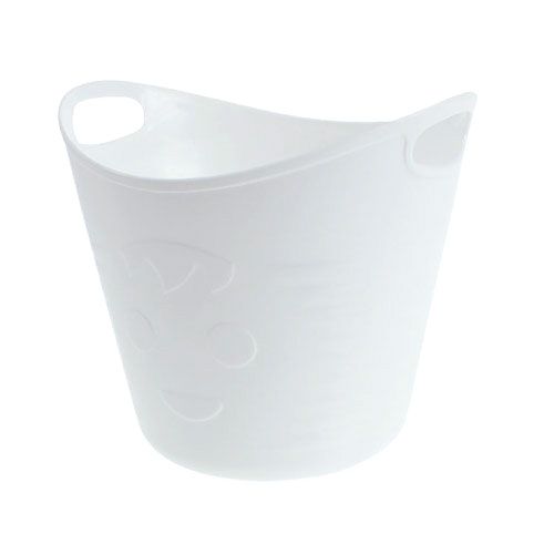 Plastic pots with handles 12pcs. 14cmx12cm white
