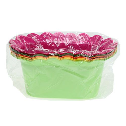Floristik24 Plastic pot oval colored assort. 22x12cm 10pcs