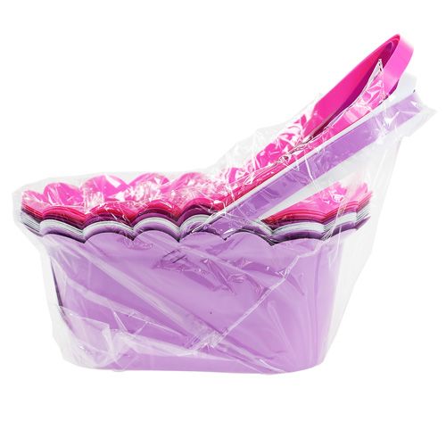 Floristik24 Plastic pot oval with handle multicolored 21.5cm x 11cm 10pcs