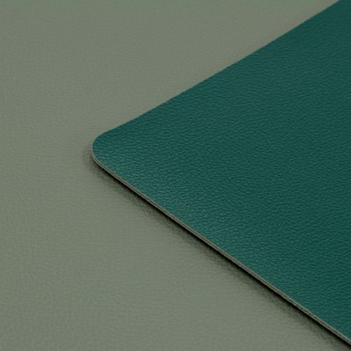 Reversible placemat artificial leather green, gray 4pcs