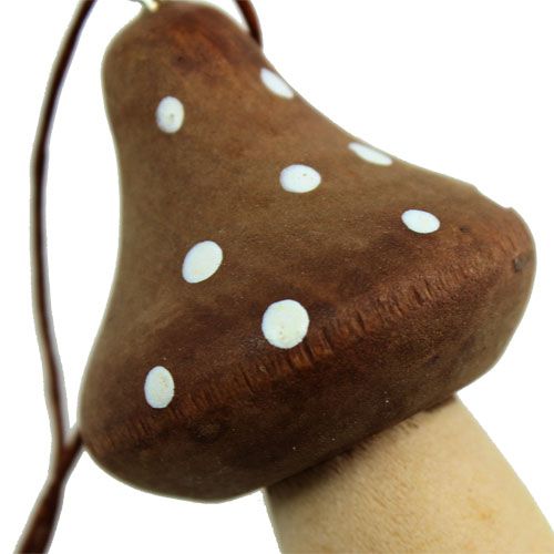 Floristik24 Fly agaric wood mushroom for hanging brown 6cm 4pcs