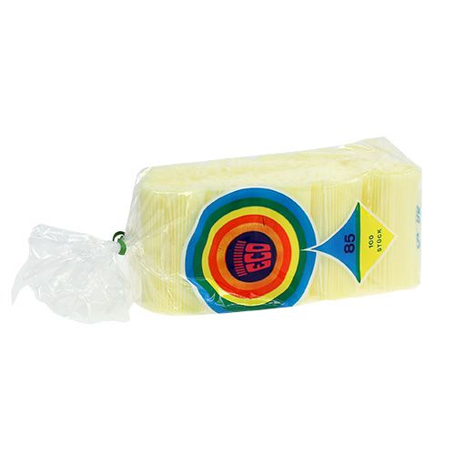 Floristik24 Pleated cuffs light yellow 8.5cm 100p.