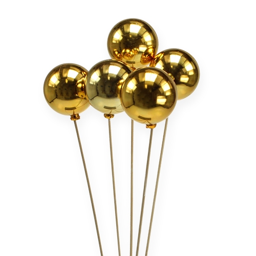 Christmas ball on a stick Ø6cm gold 12pcs