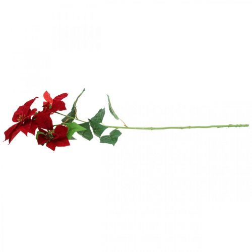 Floristik24 Artificial poinsettia red stem flower 3 flowers 85cm