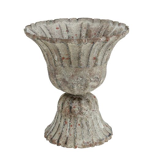 Floristik24 Cup gray antique look Ø12cm H13.5cm