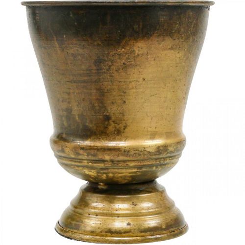 Floristik24 Vintage planter metal goblet vase brass Ø14cm H17cm