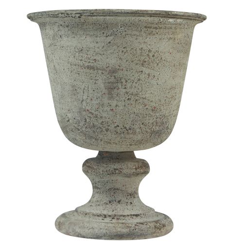 Product Cup antique metal cup vase grey/brown Ø18.5cm 21.5cm