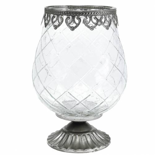 Floristik24 Decorative glass goblet with metal base Ø16cm H23.5cm